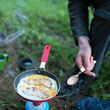Orblue 4-in-1 Camping Utensils, 2-Pack, Black - Portable Stainless Steel Spoon, Fork, Knife & Bottle Opener Combo Set - Travel, Backpacking Cutlery Multitool