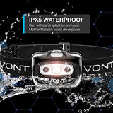 Vont 'Spark' LED Headlamp Flashlight (2 Pack, Batteries Included) Head Lamp Gear Suitable for Running, Camping, Hiking, Climbing, Fishing, Jogging, Headlight with Red Light, Headlamps - Adults, Kids